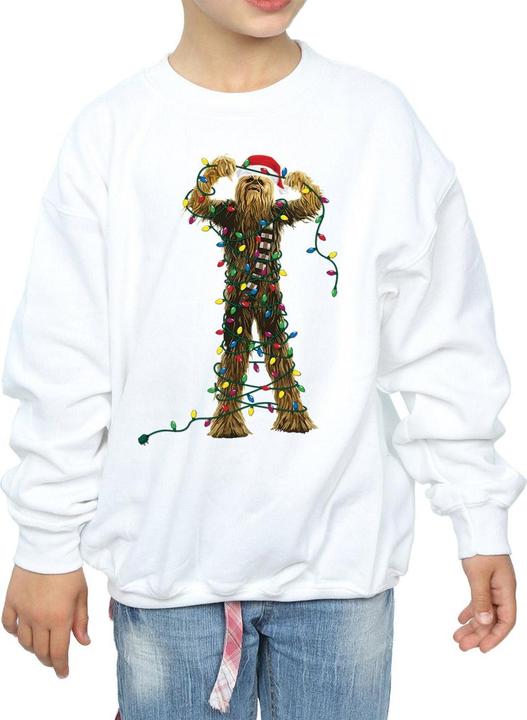Actual product image Star Wars Girls Chewbacca Christmas Lights Sweatshirt (152, 158)