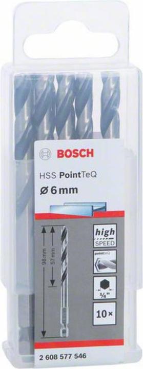 Produktbild Bosch Professional Zubehör HSS PointTeQ Sechskantbohrer 6,0 mm, 10-tlg. (6 mm)