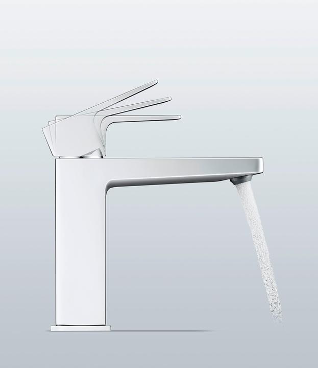 Actual product image Duravit Manhattan single lever washbasin mixer, M FreshStart, 129 mm projection, with pop-up waste