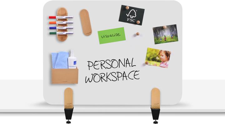 Produktbild Legamaster ELEMENTS Tischtrennwand Whiteboard Klammern
