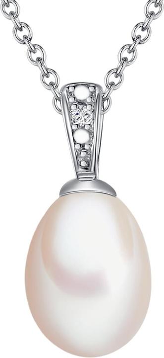 Actual product image Lulu & Jane Sterling silver diamond freshwater cultured pearl silver - 33514 (Sterling Silver)