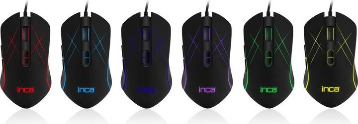 Actual product image Inca 6 LED Softwear/ Silent Gaming Mouse (Cable)