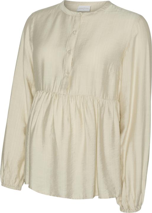 Mamalicious Normal geschnitten Mandarin Kragen Elastische Bündchen Ballonärmel Top Bluse (L)
