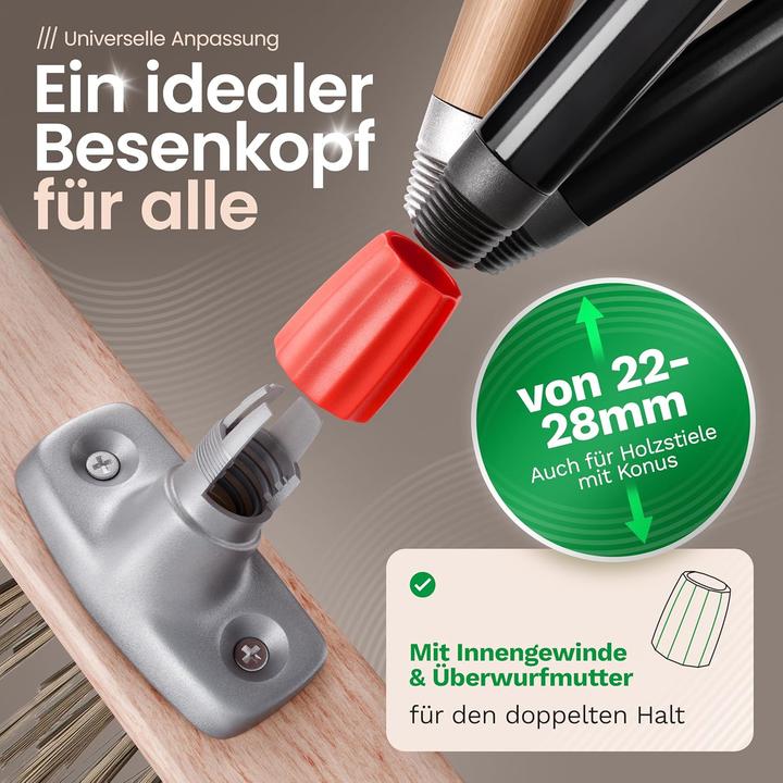 Produktbild Novaliv 2X Robuster Drahtbesen Moos - Effiziente Moosentfernung, Drahtbürste, 6-Reihen Metallborsten (1 Stk.)