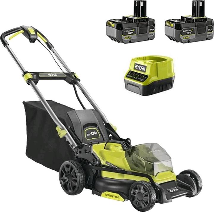 Image du produit Ryobi Tondeuse à gazon sans fil2x18V4Ah, largeur de coupe 40 cm (Fonctionnement sur piles)