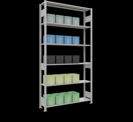 Actual product image Schulte Lagertechnik MULTIplus150 boltless basic shelving system with length ledgers