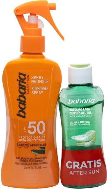 Image du produit Babaria SOL. SPRAY PROTECTEUR SOLAIRE ALOE F50 200 ML + APRES SOLEIL 100 ML (Spray solaire, 300 ml)