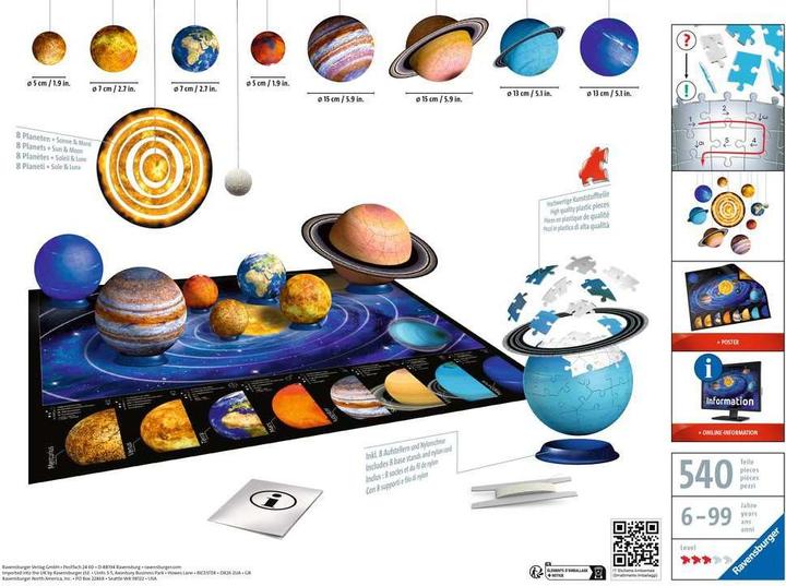 Actual product image Ravensburger 3D solar system (540 pieces)