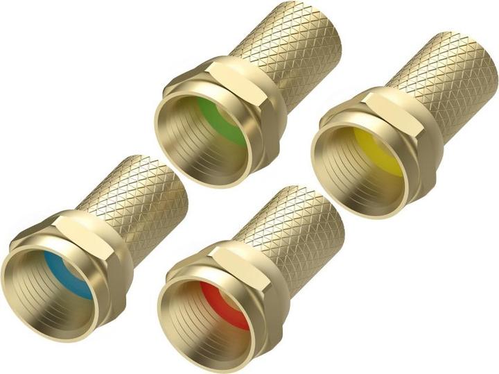 Immagine prodotto Hama Spina F, 7,0 mm, avvitabile, 4 pezzi, codice colore (Cavi antenna)