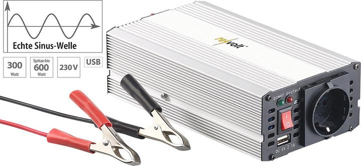 Immagine prodotto Revolt Convertitore di tensione sinusoidale per auto con porta di ricarica USB
