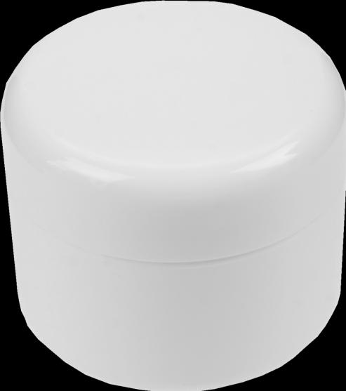 Produktbild Kosmetik-Dose Kunststoff, weiss mit Innendeckel für 50 ml, Ø 5 cm, Höhe: 4,5 cm