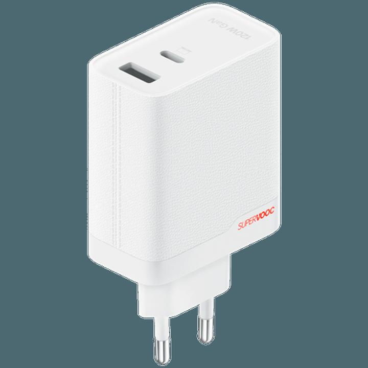 Actual product image OnePlus 120W Dual Ports SuperVooc Adapter + Cable (Type-C + Type-A) - White (120 W)