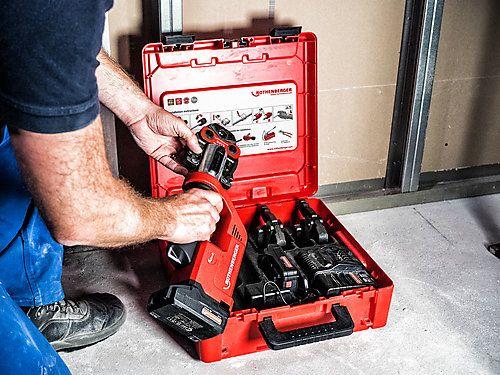 Actual product image Rothenberger ROMAX Compact TT 18V battery press machine + 1x battery 2.0Ah + charger + press jaw set + (390 mm)