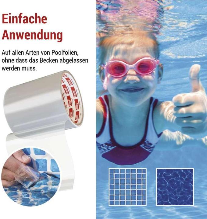Image du produit Emos Ruban adhésif de réparation pour piscines, 1 m x 100 mm, transparent (100 mm)