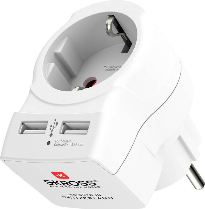 Produktbild Skross 1500282 Zwischensteckdose mit USB Weiss