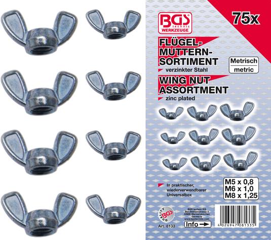 Image du produit BGS Assortiment d’écrous-papillons 75 pièces
