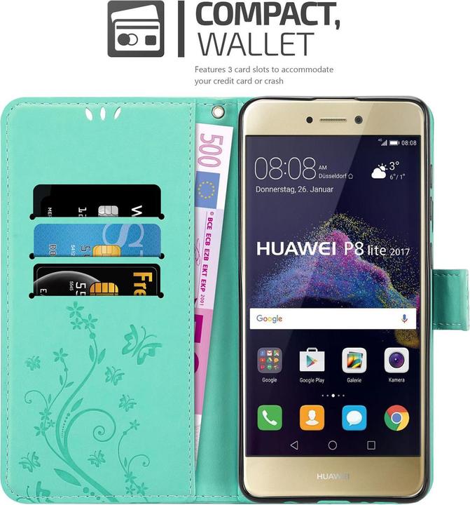 Actual product image Cadorabo Flower Book Cover (Huawei P8 Lite (2017), Huawei P9 Lite (2017))