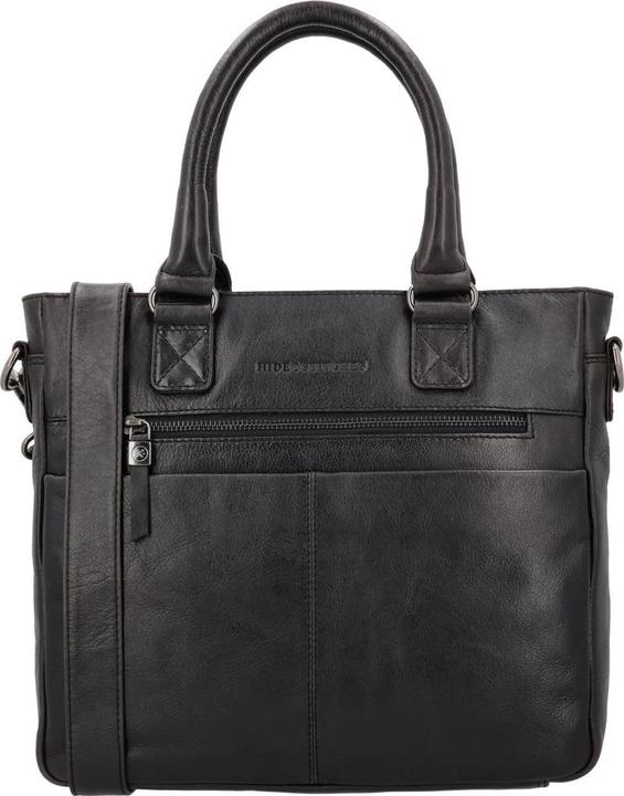 Actual product image Micmacbags Hide & Stitches Porto Handbag - Black - 100% Leather