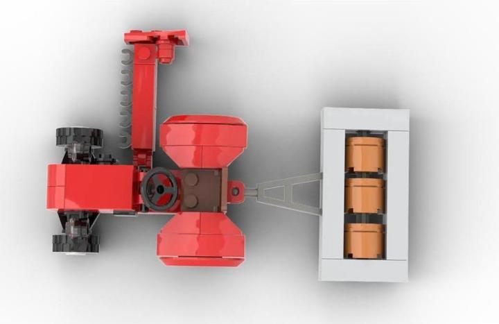 Image du produit Kiddicraft Tracteur rouge avec rouleau et barre de coupe