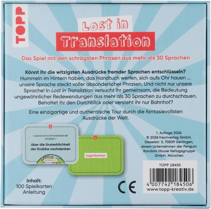 Label énergétique Lost in Translation - Le jeu des expressions les plus étranges dans plus de 30 langues (Allemand)