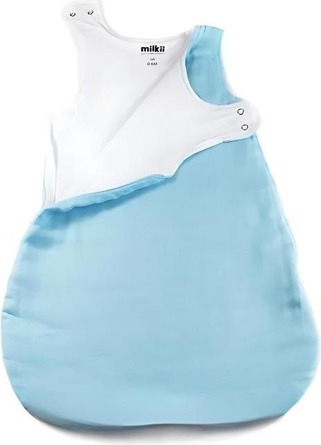 Produktbild Milkii Schlafsack mit Merino-Füllung & Baumwolle-Musselin, Himmelblau - 6-12 Monate