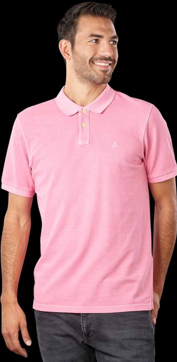 Marc O'Polo Short Sleeve Polo Rib Details Raspberry