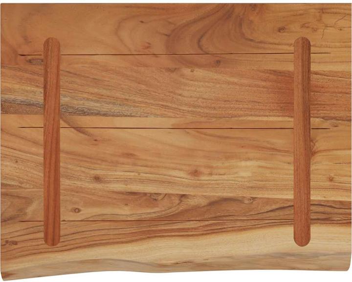 Immagine prodotto VidaXL Scaffale da parete rettangolare con bordo ad albero, scaffale da ufficio in legno massiccio di (40 x 2,5 x 2,5 cm)
