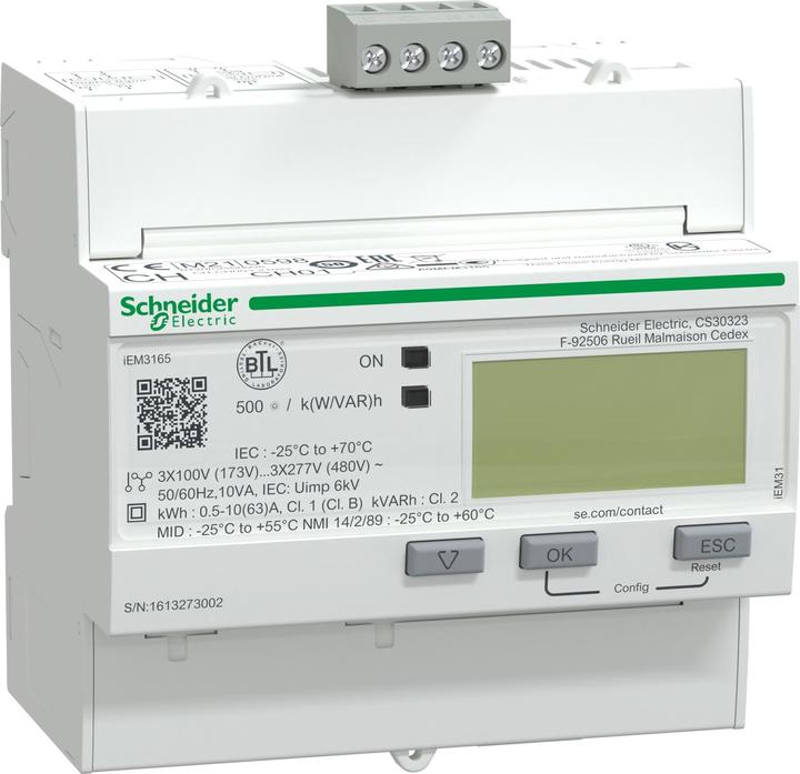 Produktbild Schneider Electric iEM3165 meter 63A BACnet 1 digital I/O