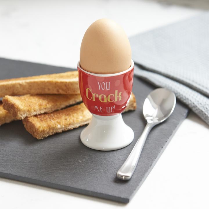Produktbild Kitchen Craft KitchenCraft Porcelain Egg Cup, You Crack Me Up Design, Labelled (1 x)