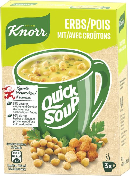 Erbsen mit Croûtons