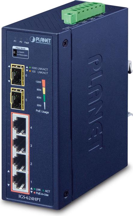 Planet Industriale 4 porte 10/100/1000T 802.3at PoE + 2 porte (4 Porti)