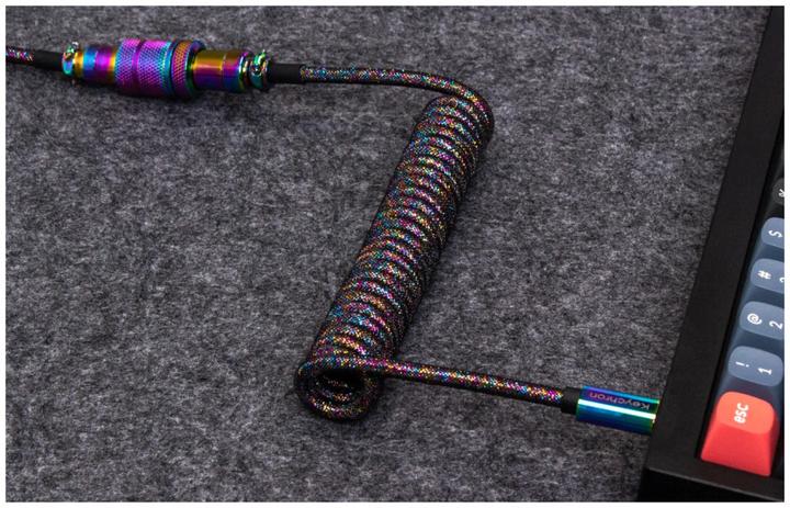 Produktbild Keychron Key RB Premium Coiled Cable Black Angled Cab-7
