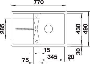Actual product image Blanco Metra 45 S-F (48 cm, 77 cm)