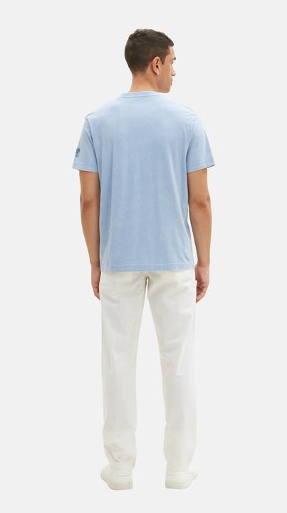 Produktbild Tom Tailor T-Shirt Kurzarmshirt mit V-Ausschnitt, ausgewaschener Optik und Brusttasche (L)