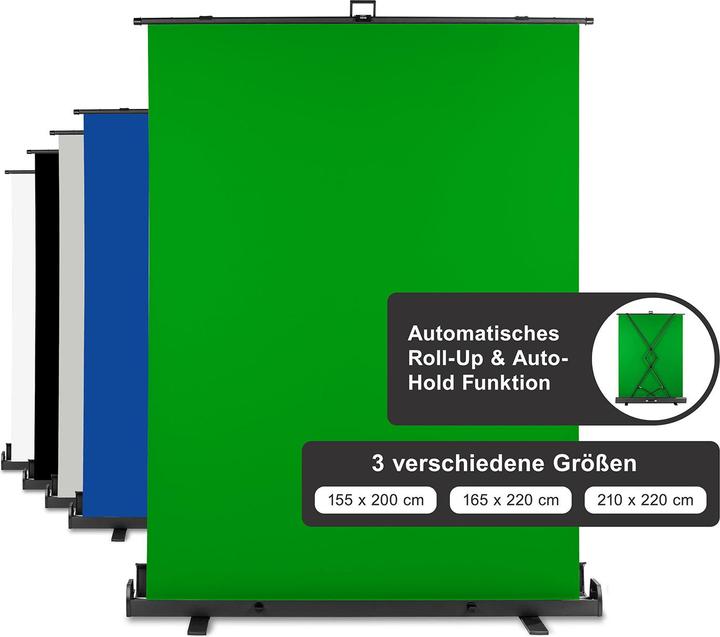 Actual product image Walimex pro Roll-up panel background green 165x220 (176.50 cm, 226 cm)
