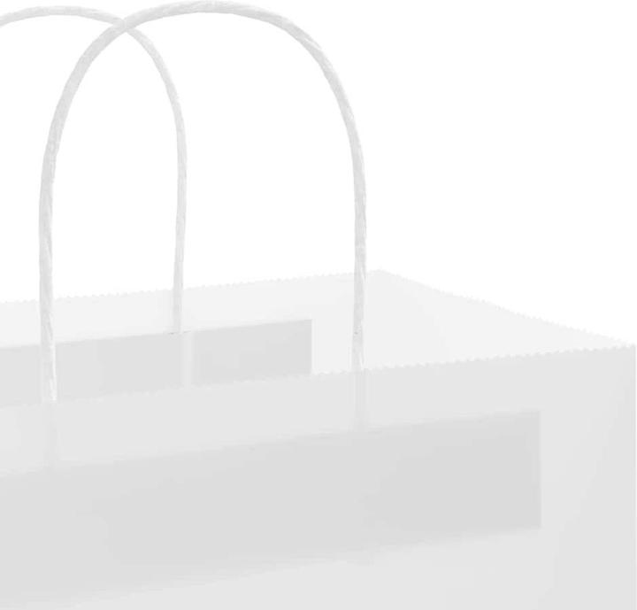 Produktbild VidaXL Kraftpapiertüten 50 Stk. mit Henkel Weiss 26x12x35 cm Papiertüte (Geschenktüte, 50 x)