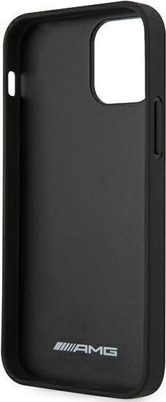 Actual product image Mercedes AMG AMHCP12SGSEBK iPhone 12 mini 5.4" czarny/black hardcase Leather Debossed Lines (Apple iPhone 12 mini)