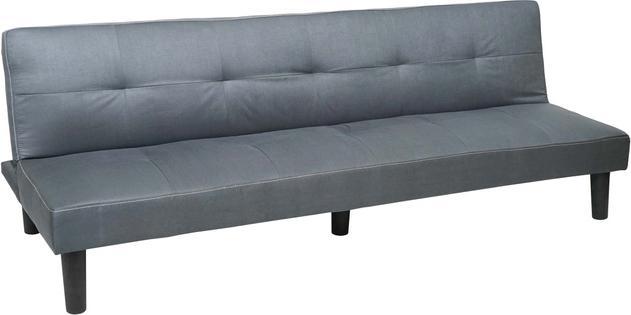 Swisshandel24 3er-Sofa, Couch Schlafsofa Gästebett Bettsofa Klappsofa, Schlaffunktion 195cm Stoff/Textil, grau (3-Sitzer)