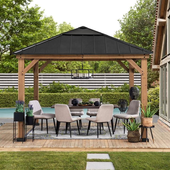 Actual product image Ventaris Montana Pavillon 3.36x3.36m Zedernholz Anthrazit (336 cm, 336 cm)