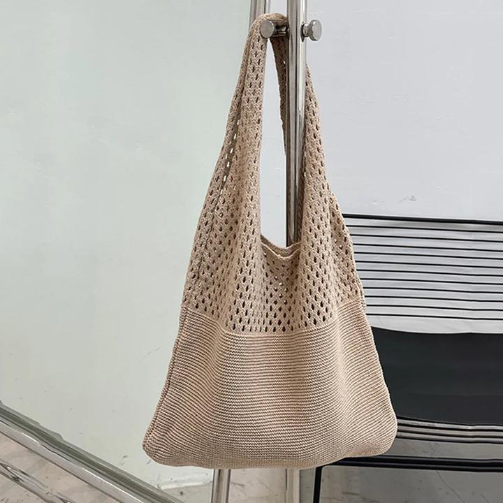 Only-Bags.Store Vintage Hollow Woven Underarm Shoulder Bag Knitted Handbag Large Capacity Shopper Totes Summer