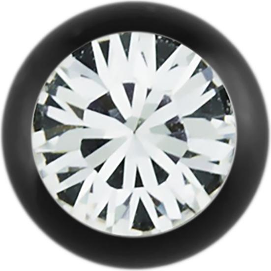 Produktbild Star Piercing Micro Kugel Absolute Black mit Swarovski silber (ohne Messing, Chirurgenstahl 316L)