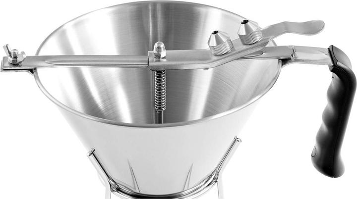 Produktbild Royal Catering Fülltrichter Likörtrichter Gebäckfüller 1,8 l Edelstahl 3 Dosierspitzen Ablage