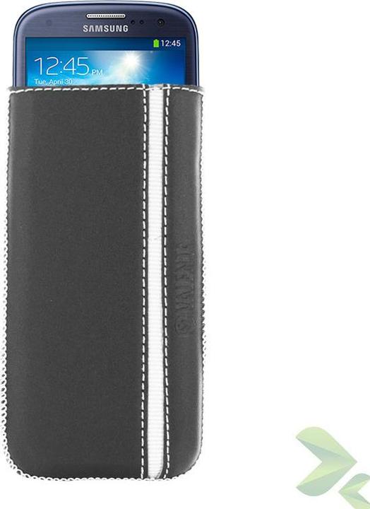 Actual product image Valenta Valencia Pocket Stripe Valencia - Redhead Samsung Galaxy S4/s Iii, Htc One and more (Black) (Blackberry Q10, Nokia Lumia 925, Nokia Lumia 900, Alcatel One Touch Fire, Acer Liquid S1, Samsung Galaxy Nexus, Samsung Galaxy S4, Huawei Ascend G510, Blackberry Z10, Optimus 4X HD, Sony Xperia T, Samsung Galaxy Core 2, Sony Xperia Z, Samsung Galaxy S III)