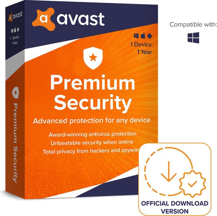 Image du produit Avast Premium Security (1 Utilisateur, 1 Périphériques/Utilisateurs, 12 mois)