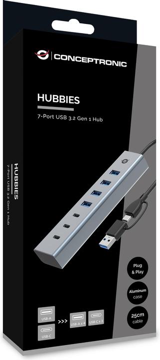 Actual product image Conceptronic HUBBIES20G (USB-C, 7 Ports)
