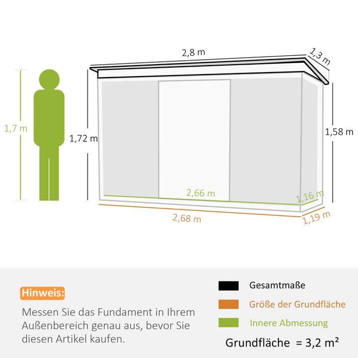 Image du produit Outsunny Abri à outils avec porte coulissante