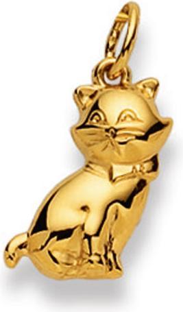 Muau Pendant cat yellow gold 750, 19x11mm (750/18K Gelbgold)