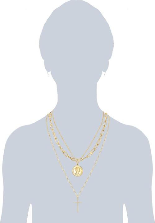 Immagine prodotto Lulu & Jane Croce da donna/moneta in lega d'oro giallo 49,0 cm di base + 5,0 cm di estensione - 29385 (Lega metallica, 49 - 54 cm)
