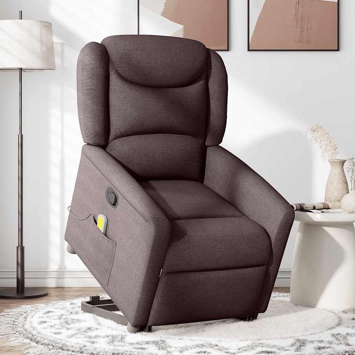 Produktbild VidaXL Massagesessel mit Aufstehhilfe Dunkelbraun Stoff