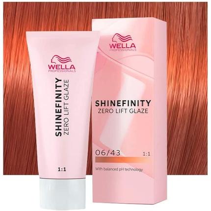 Actual product image Wella Shinefinity Copper Sunset 06/43 Dark Blonde Golden Copper Demi-Permanent Colour 60ml (06, 43 Dark Blonde Golden Copper Demi-Permanent Colour 60ml)